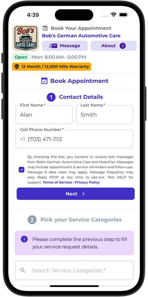 Enter Your Name, Phone & Email